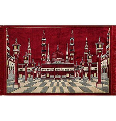 Modefa Prayer Rug Wall Tapestry Multi Person Islamic Prayer Rug Medina Masjid Mosque - Modefa 