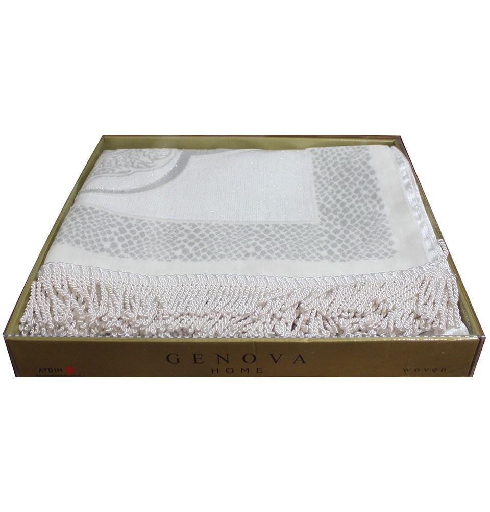 Modefa Prayer Rug Luxury Thin Velvet Prayer Mat Gift Box Set White Silver - Modefa 