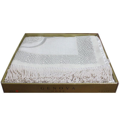 Modefa Prayer Rug Luxury Thin Velvet Prayer Mat Gift Box Set White Silver - Modefa 
