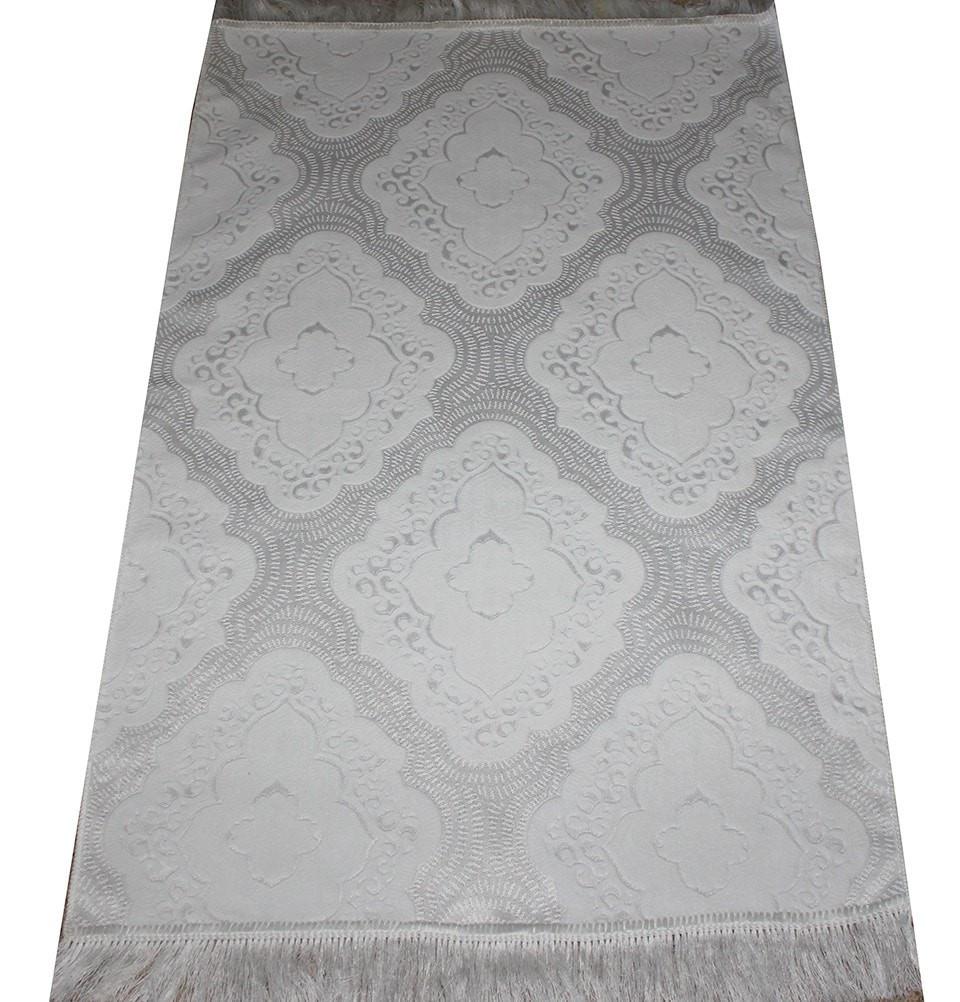 Solid Simple Thin Velvet Prayer Rug - White