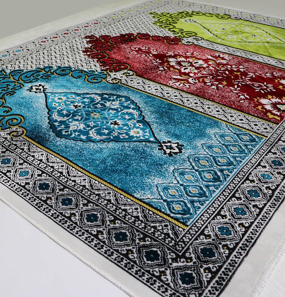 Wide 3 Person Prayer Rug Multicolored #17-4