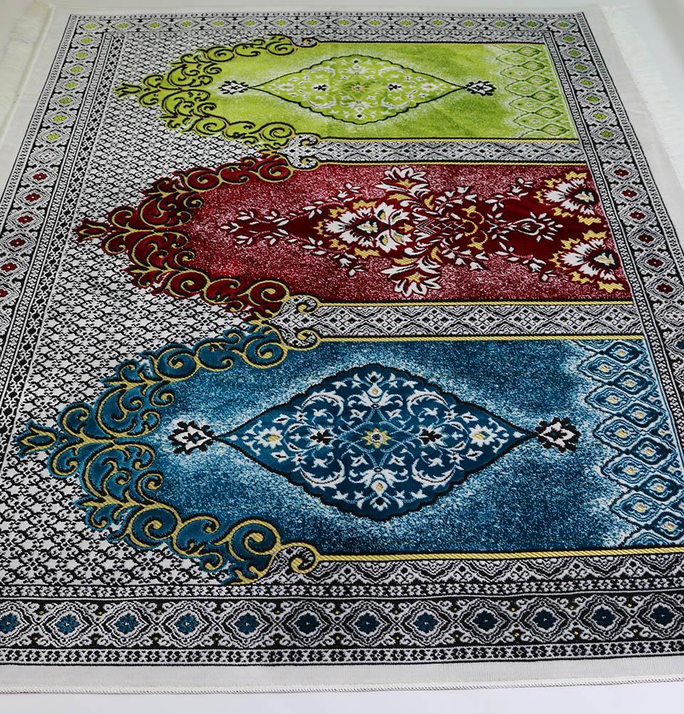 Wide 3 Person Prayer Rug Multicolored #17-4