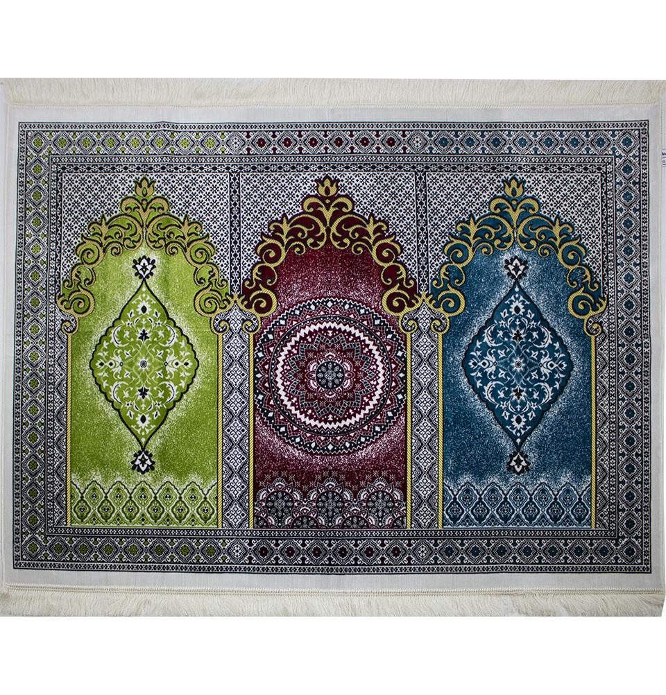 Wide 3 Person Prayer Rug Multicolored #17-6