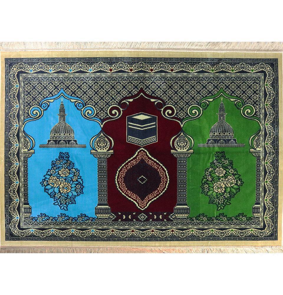 Modefa Prayer Rug Wide 3 Person Prayer Rug Multicolored Kaba #17-3