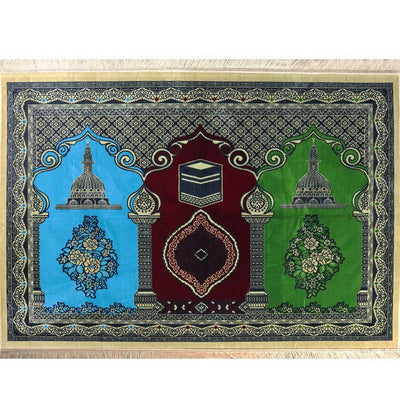 Modefa Prayer Rug Wide 3 Person Prayer Rug Multicolored Kaba #17-3