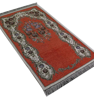 Women's Luxury Islamic Quran & Prayer Rug Gift Set 6 Pieces in Velvet Box - Salmon