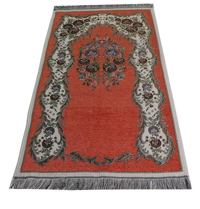 Women's Luxury Islamic Quran & Prayer Rug Gift Set 6 Pieces in Velvet Box - Salmon
