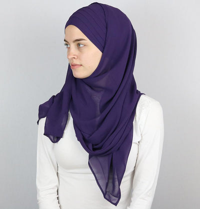 Modefa Purple Practical Instant Chiffon Hijab Shawl CPS0062 Purple