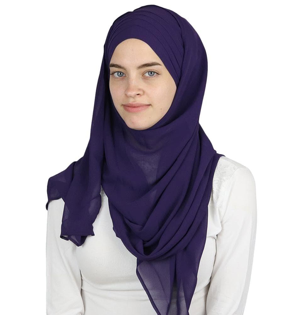 Modefa Purple Practical Instant Chiffon Hijab Shawl CPS0062 Purple