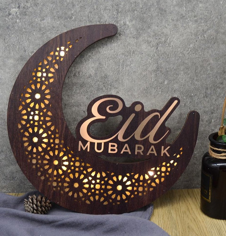 Modefa Ramadan &amp; Eid Party Eid Moon Islamic Holiday Decor | Ramadan Wall Light - Eid Moon