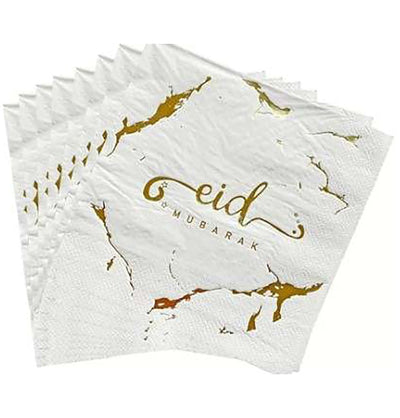 Modefa Ramadan & Eid Party Eid Mubarak Disposable Plates, Cups, Napkins Set of 10