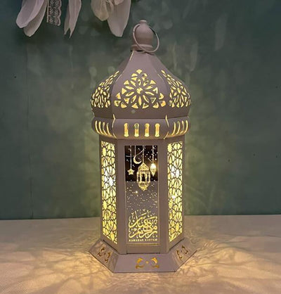 Modefa Ramadan & Eid Party Islamic Holiday Decor | Ramadan Mubarak Star Lantern 12in - White #1