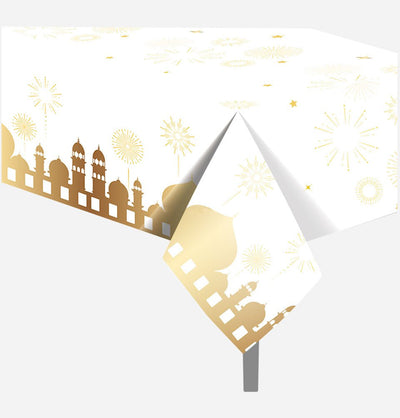 Modefa Ramadan & Eid Party Ramadan & Eid Black Table Cloth- White