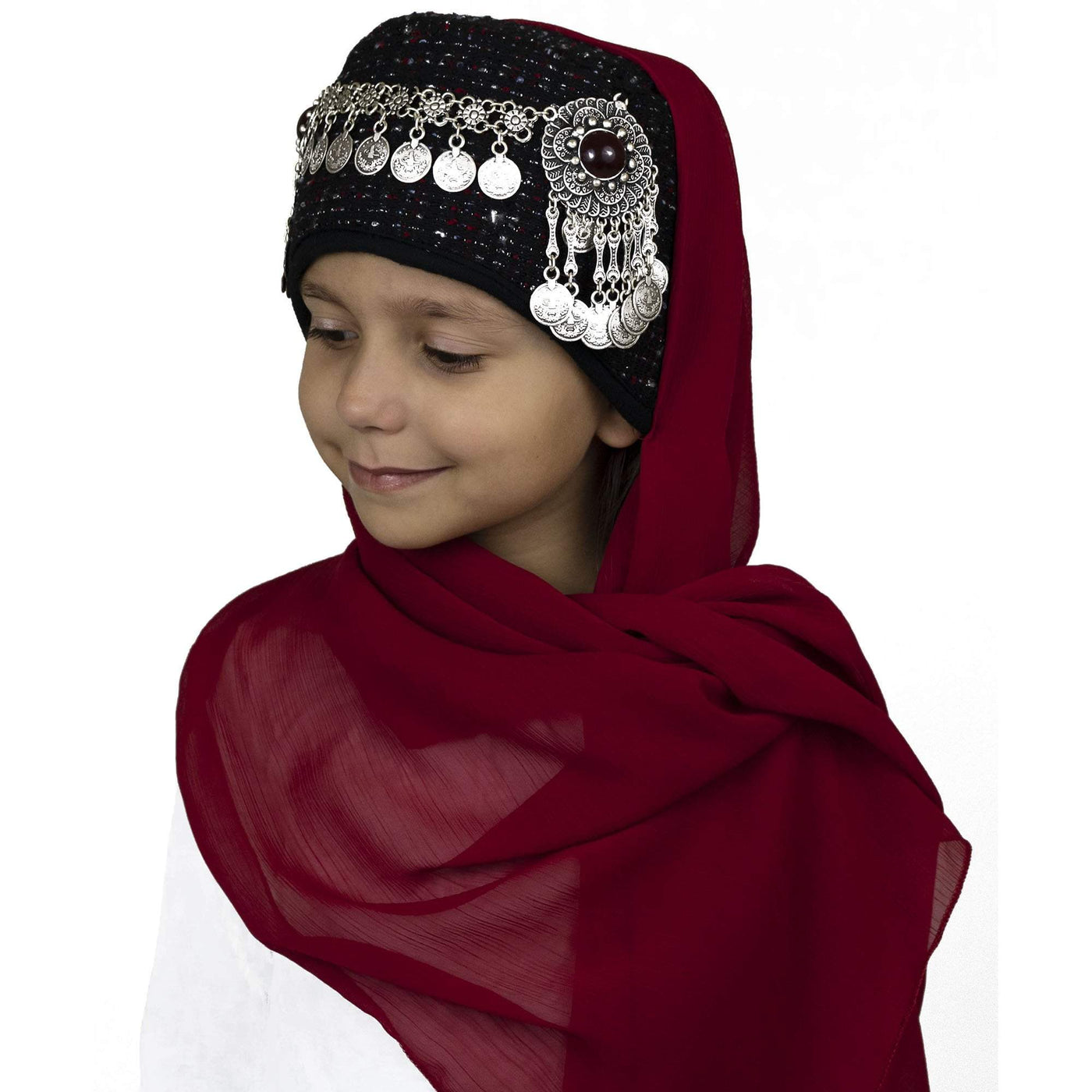Modefa Red Traditional Turkish Ottoman Hat for Girls - Ertugrul Halime Hatun - Red