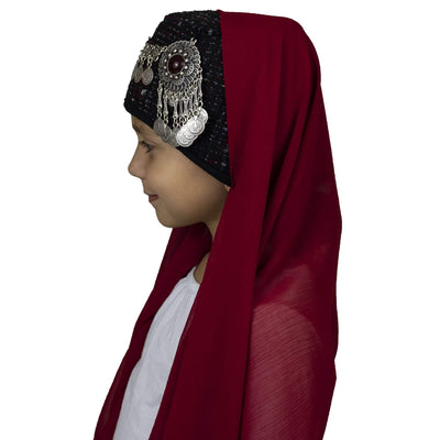 Modefa Red Traditional Turkish Ottoman Hat for Girls - Ertugrul Halime Hatun - Red
