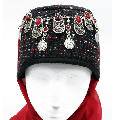 Modefa Red Traditional Turkish Ottoman Hat for Women - Ertugrul Halime Hatun - Red #2