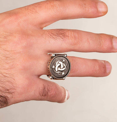 Men's Sterling Silver Licensed Mehmetcik Kutlu Zafer Ring