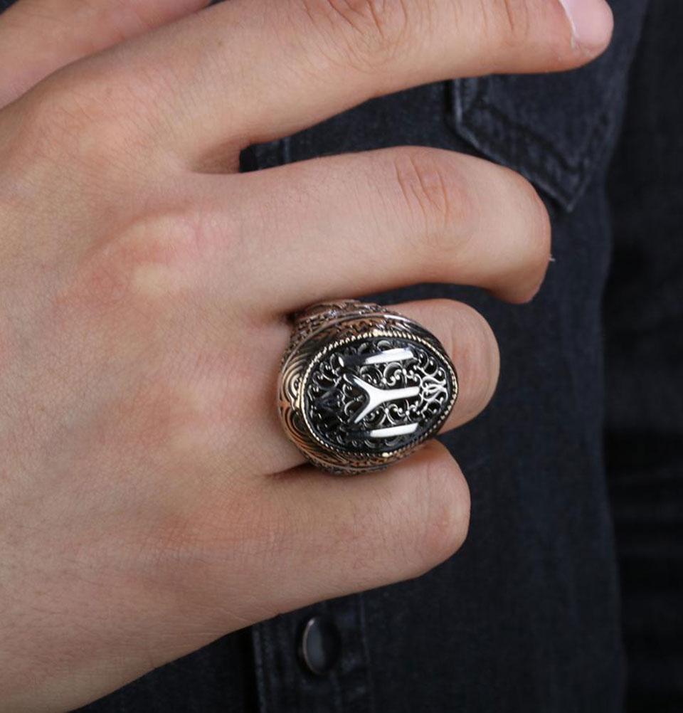 Men's Silver Turkish Ertugrul IYI & Tughra Ring