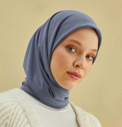 Modefa scarf Denim Blue Medine Ipek Chiffon Square Hijab - Denim Blue