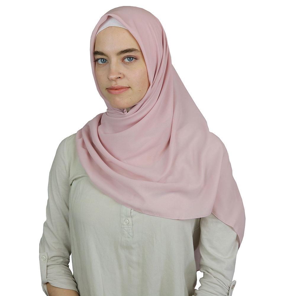 Medine Square Solid Chiffon Hijab Scarf Light Pink
