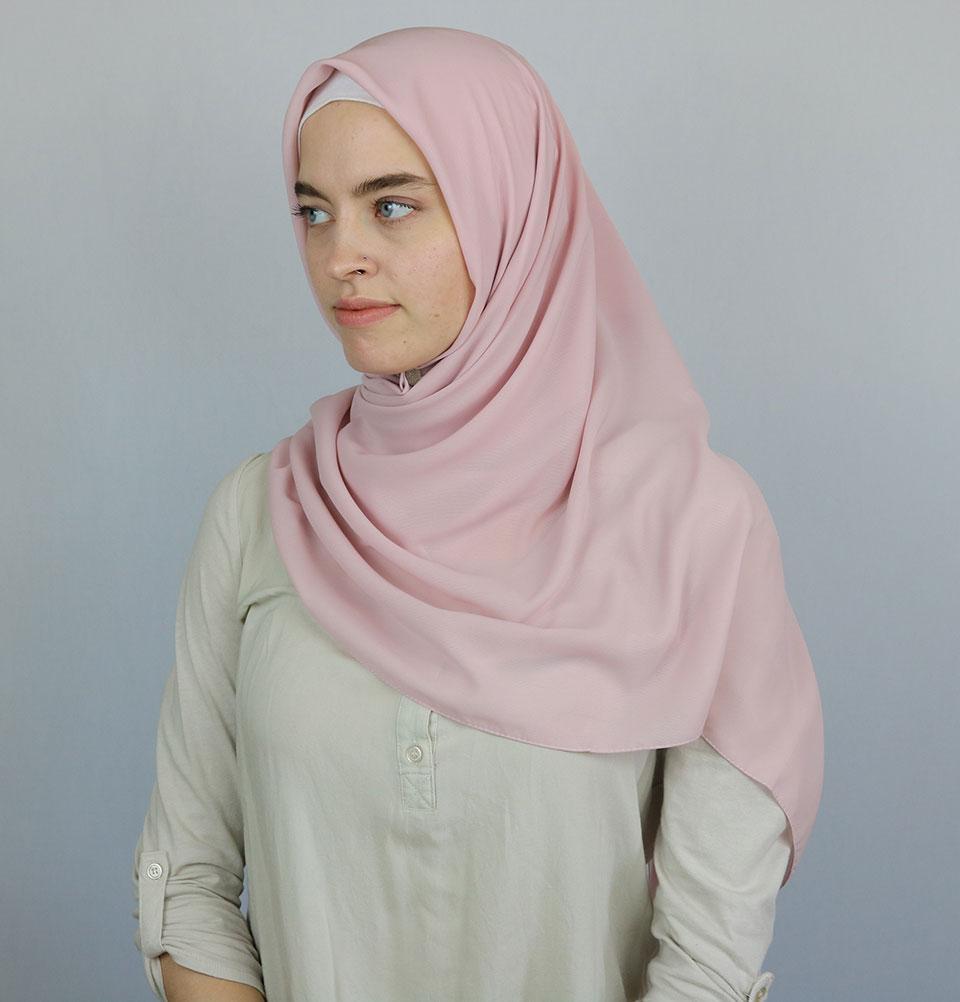 Medine Square Solid Chiffon Hijab Scarf Light Pink