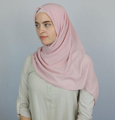 Medine Square Solid Chiffon Hijab Scarf Light Pink