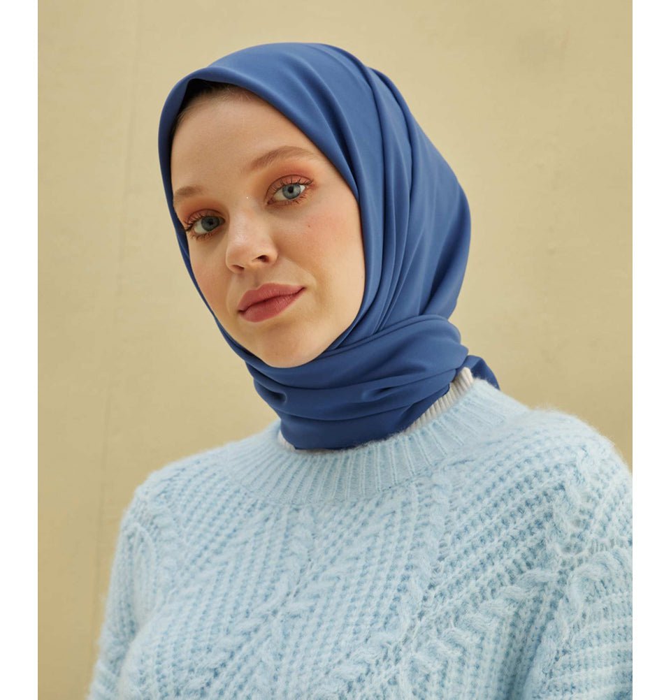 Modefa scarf Royal Blue Medine Ipek Chiffon Square Hijab - Royal Blue