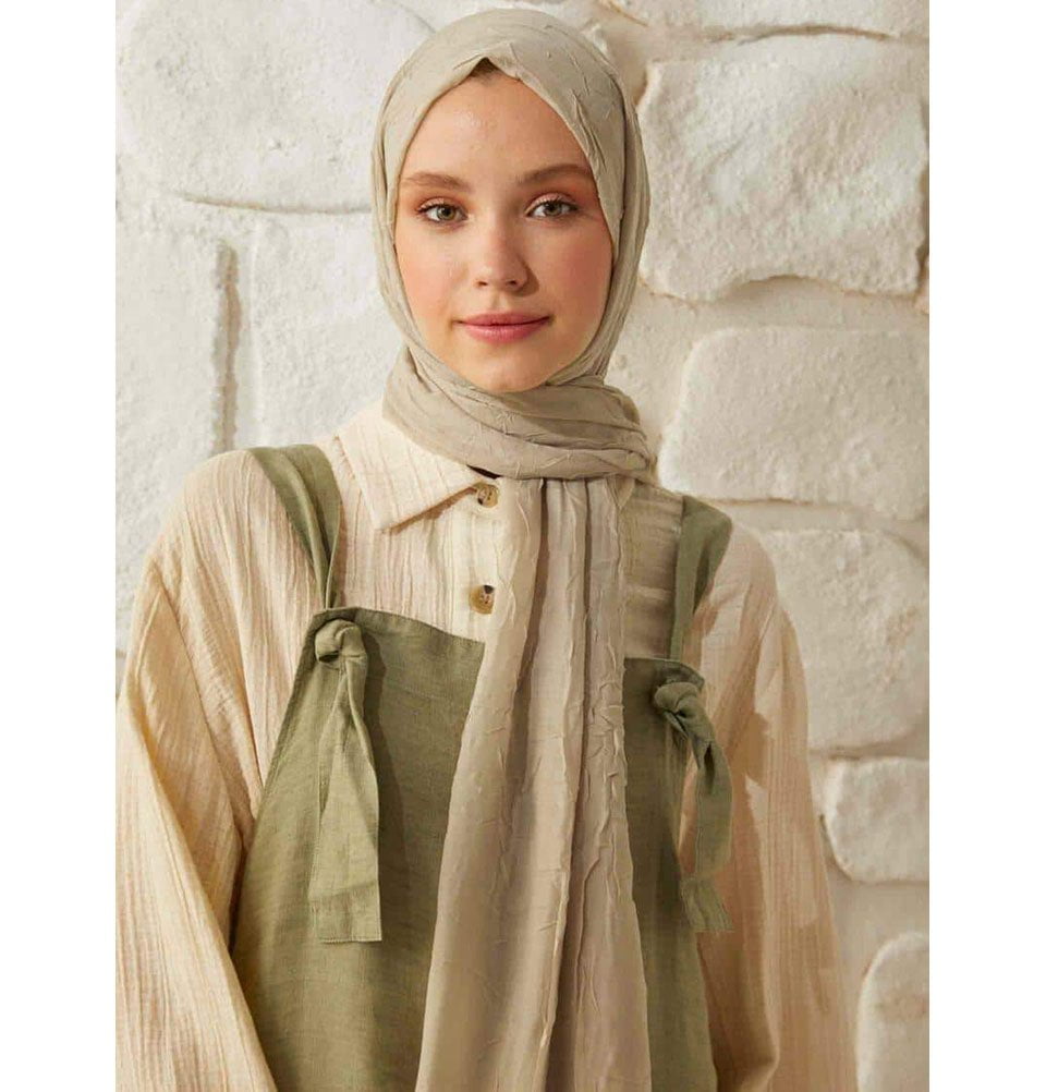 Modefa Shawl Beige Bamboo Viscose Summer Hijab Shawl - Beige