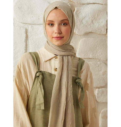 Modefa Shawl Beige Bamboo Viscose Summer Hijab Shawl - Beige