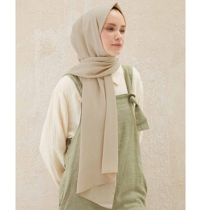 Modefa Shawl Beige Crinkle Medine Hijab Shawl - Beige
