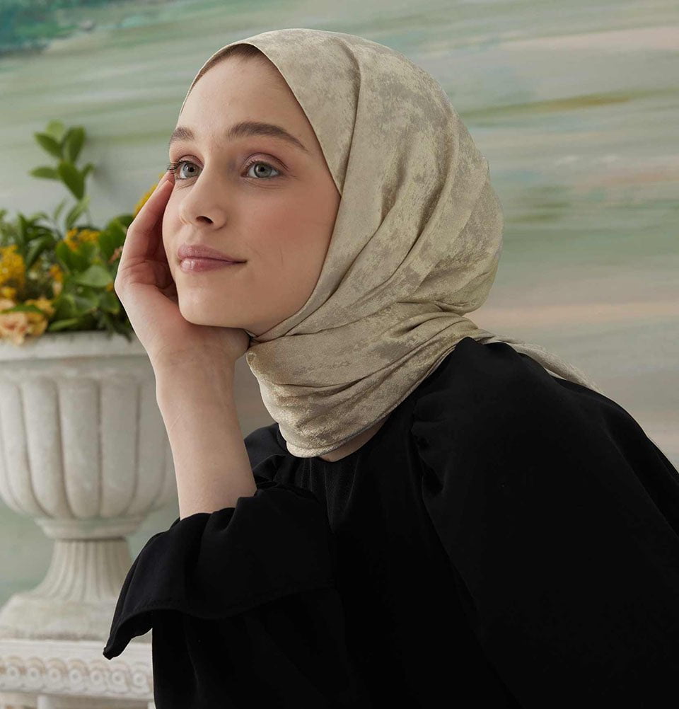 Modefa Shawl Beige Luxury Shine Hijab Shawl - Beige