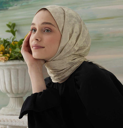Modefa Shawl Beige Luxury Shine Hijab Shawl - Beige
