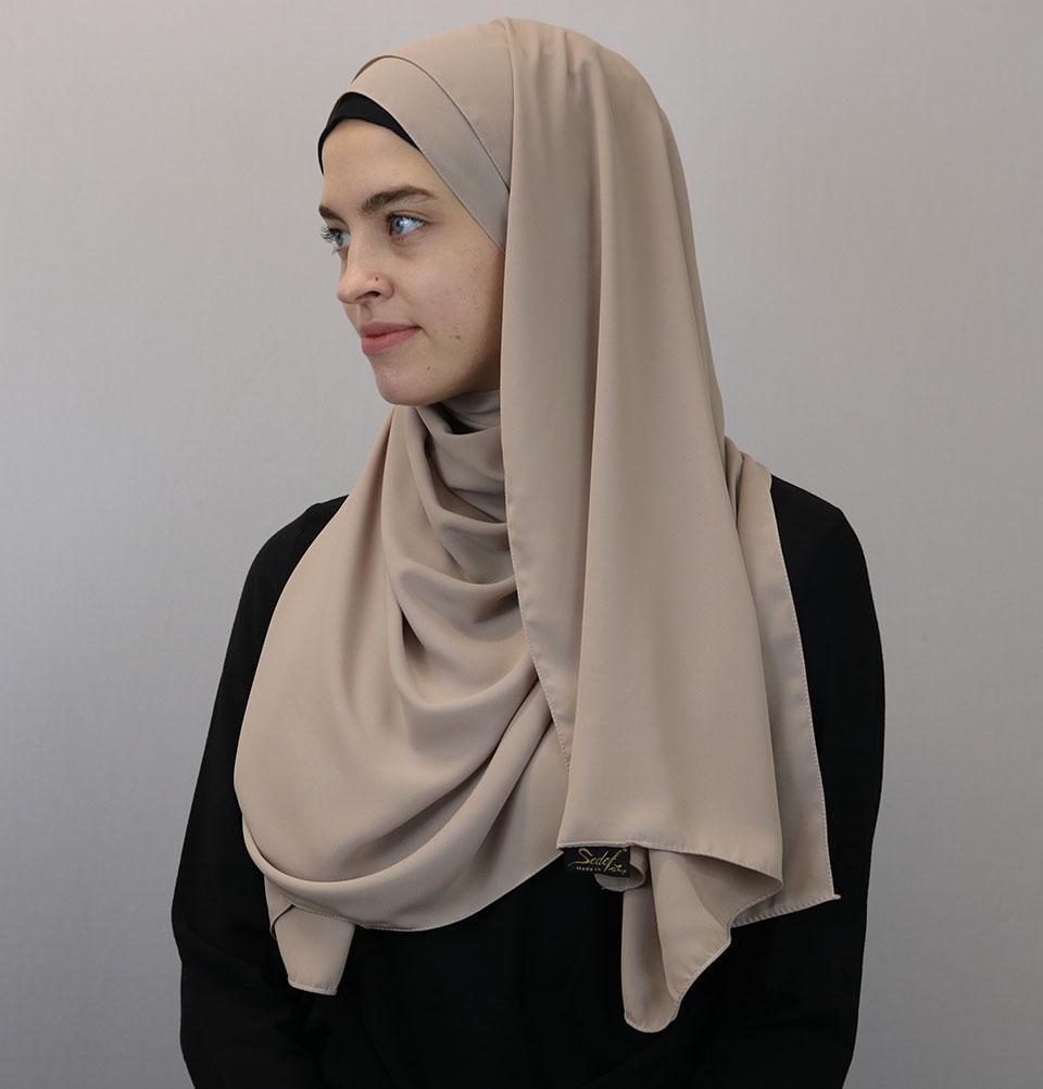 Modefa Shawl Beige Medine Solid Chiffon Hijab Shawl Beige