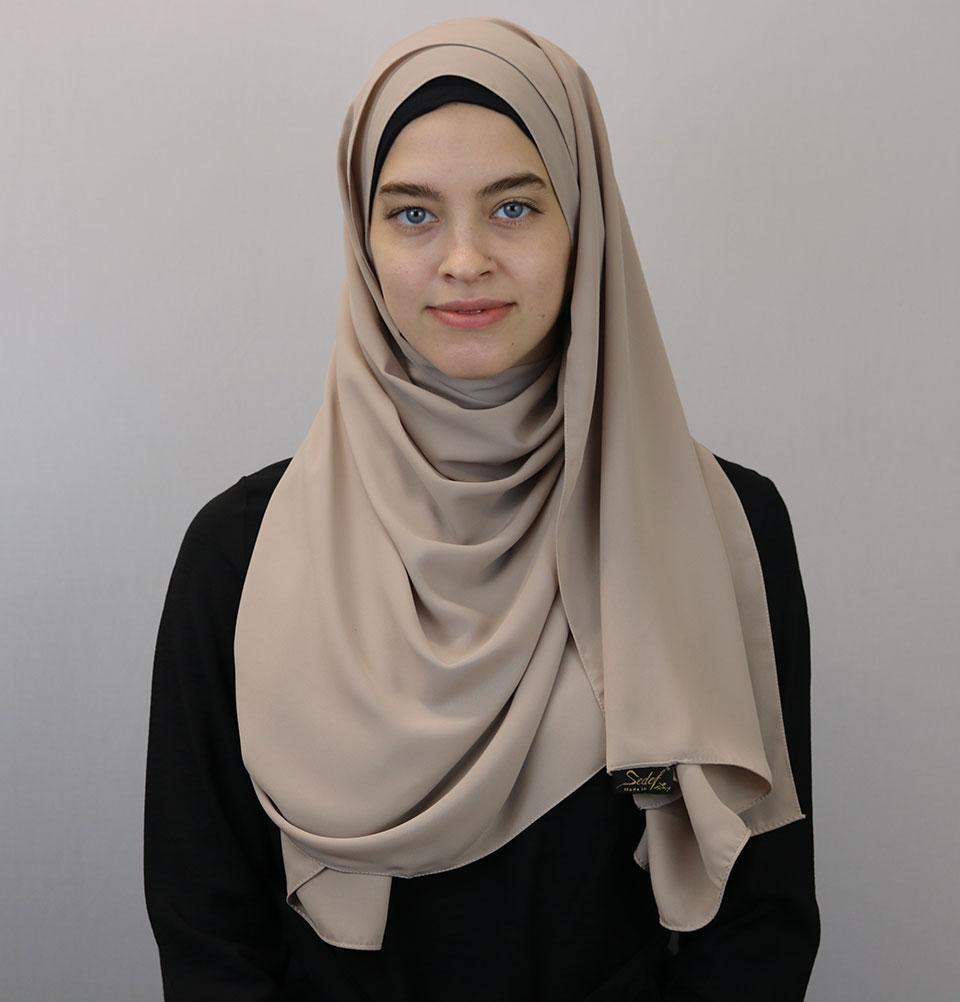 Modefa Shawl Beige Medine Solid Chiffon Hijab Shawl Beige