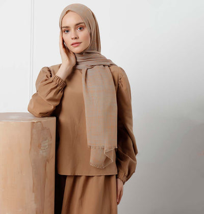Modefa Shawl Beige/Orange Modefa Cosmos Hijab Shawl - Beige & Orange