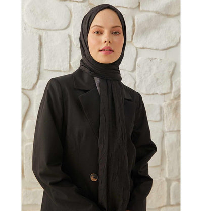 Modefa Shawl Black Bamboo Viscose Summer Hijab Shawl - Black