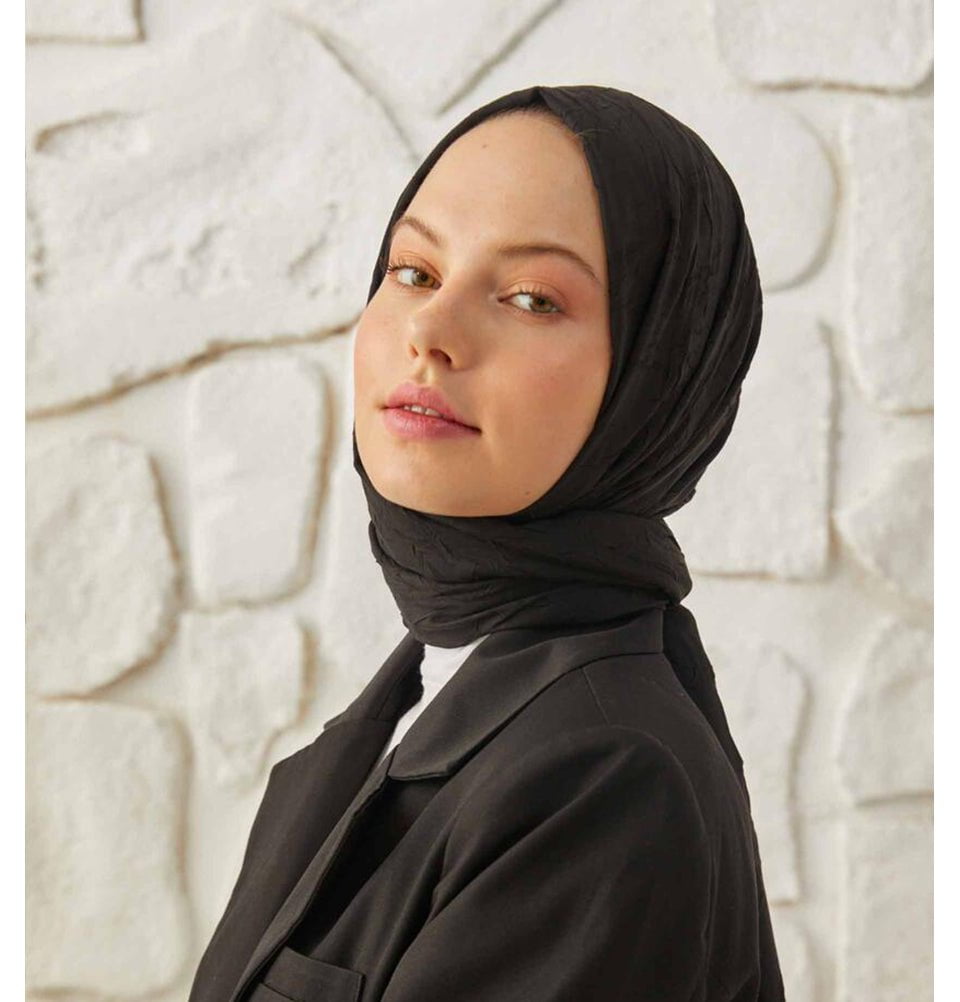 Modefa Shawl Black Bamboo Viscose Summer Hijab Shawl - Black
