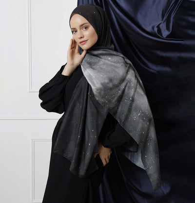 Modefa Shawl Black Modefa Galaxy Hijab Shawl - Black & Silver