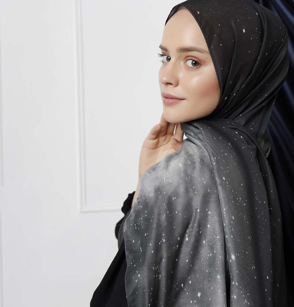 Modefa Shawl Black Modefa Galaxy Hijab Shawl - Black & Silver