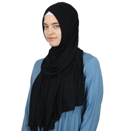 Modefa Premium Jersey Hijab Shawl - Black