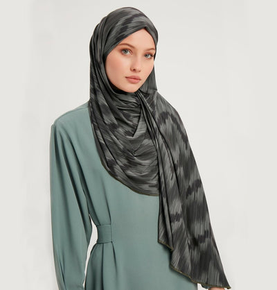 Modefa Shawl Black Modefa Sports Hijab Shawl - Abstract Flame -Black
