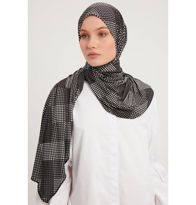 Modefa Shawl Black Modefa Sports Hijab Shawl - Checkered Polka Dot - Black