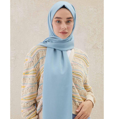 Modefa Shawl Blue Crinkle Medine Hijab Shawl - Blue