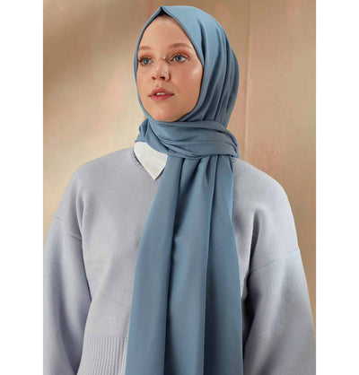 Modefa Shawl Blue Solid Cotton Viscose Shawl - Blue