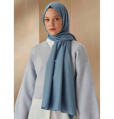 Modefa Shawl Blue Solid Cotton Viscose Shawl - Blue