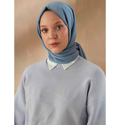 Modefa Shawl Blue Solid Cotton Viscose Shawl - Blue