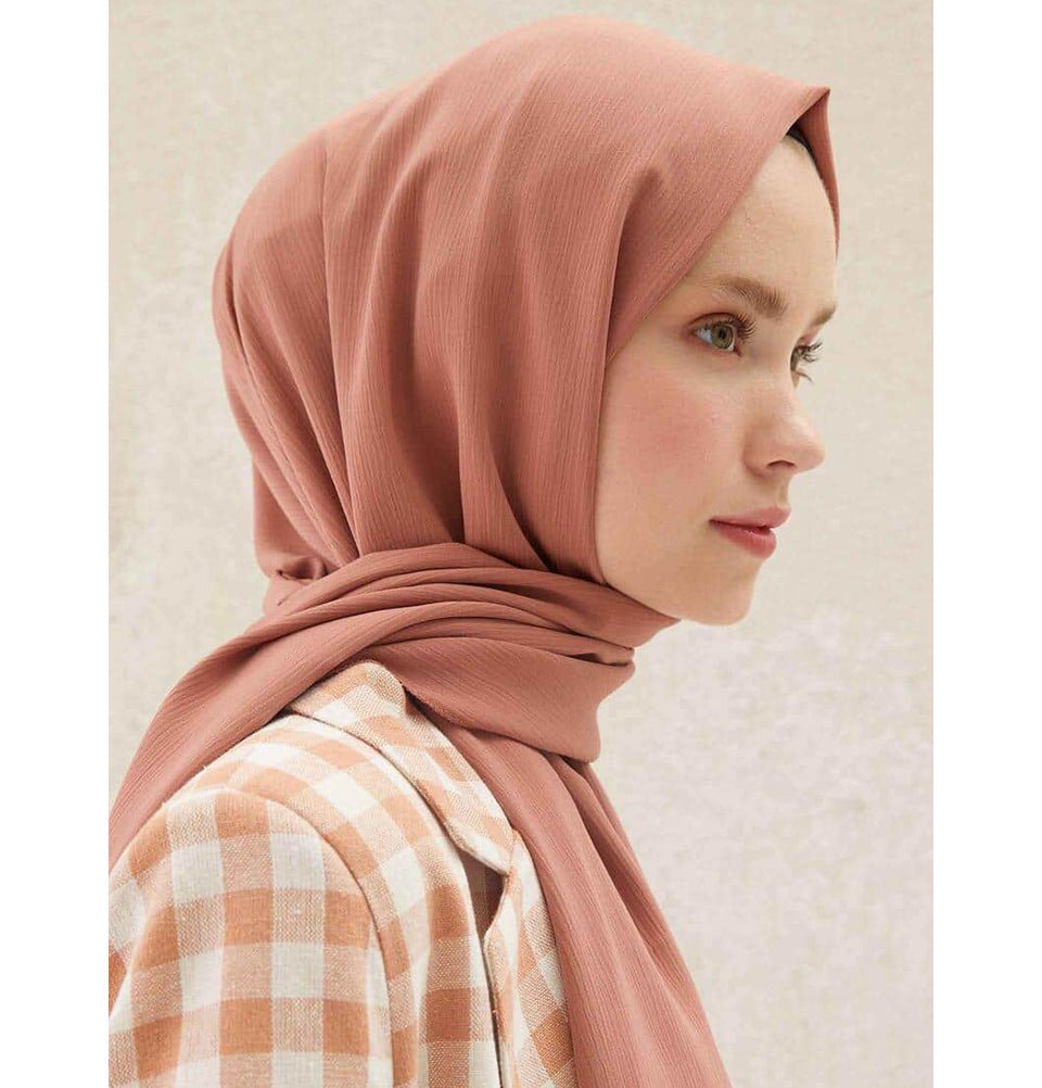 Modefa Shawl Burnt Orange Crinkle Medine Hijab Shawl - Burnt Orange