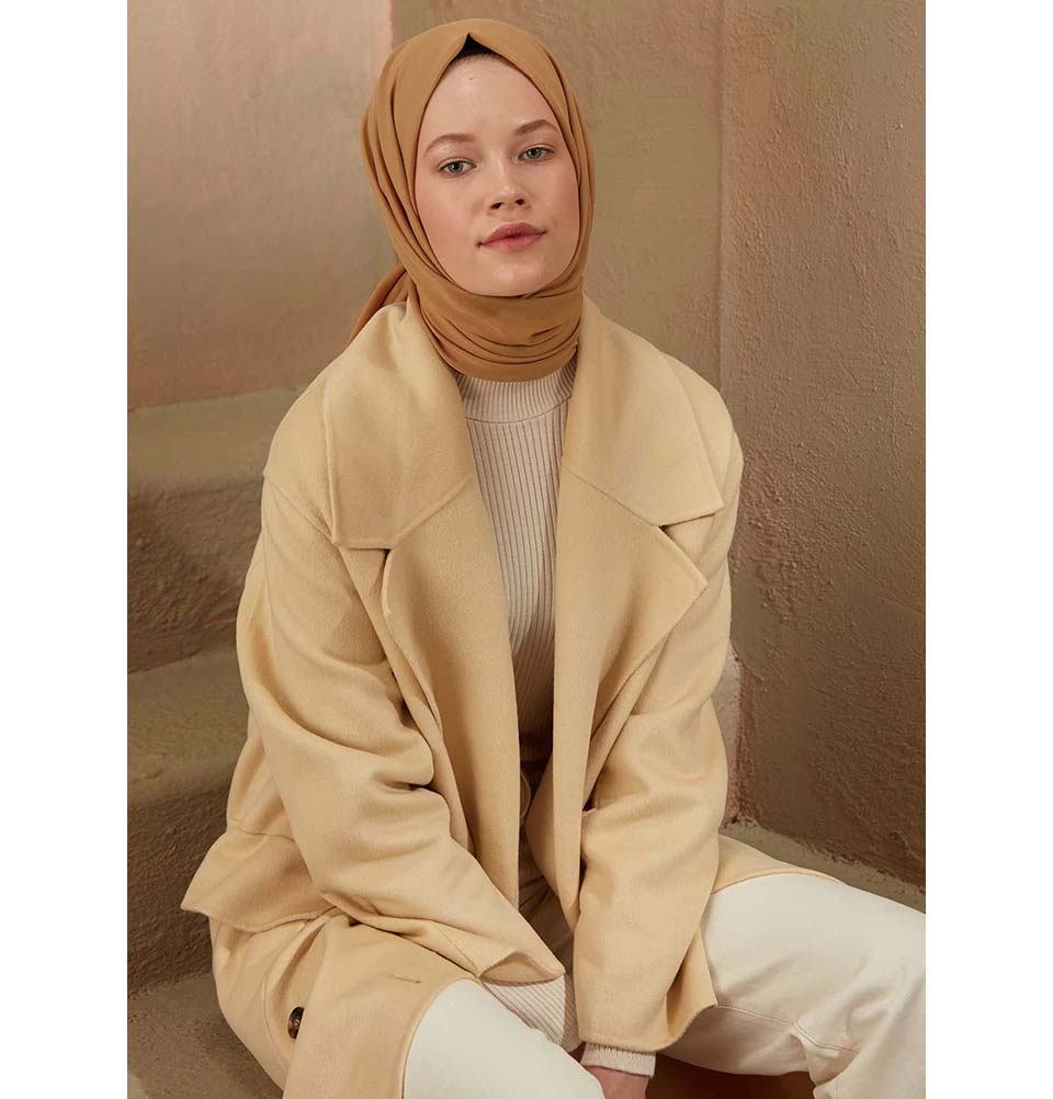 Modefa Shawl Camel Solid Cotton Viscose Shawl - Camel