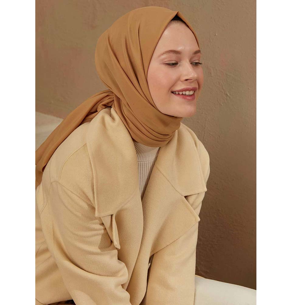Modefa Shawl Camel Solid Cotton Viscose Shawl - Camel