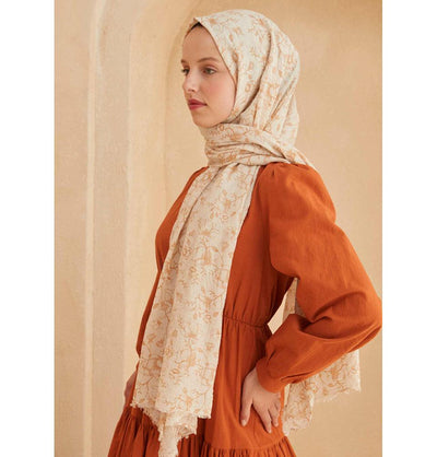 Modefa Shawl Caramel Patterned Cotton Shawl | Lilies & Vines - Caramel
